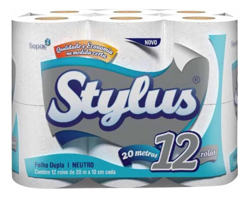 Papel Higiénico Stylus 12 Rollos X 20mts.x10cm