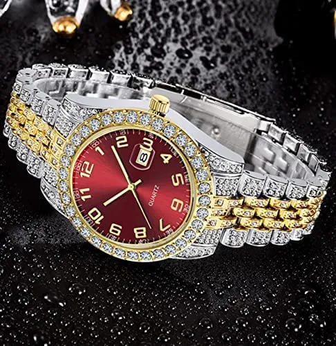 Reloj De Diamantes De Cristal Para Hombre, Números Romanos,