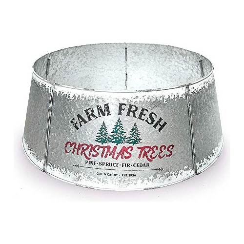 Collarín De Árbol Navideño Galvanizado Ajustable, Bl...