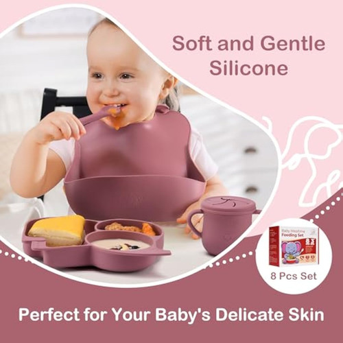 Set Completo De Alimentación De Silicona Para Bebés De Más D