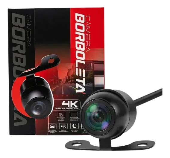 Câmera Ré Ou Frontal Automotiva Borboleta 4k Visão 180º Jr8