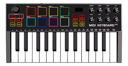 Controlador Midi Sensitivo 25 Teclas 8 Pads Expandibles