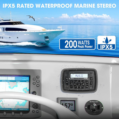 Receptor De Radio Marino Bluetooth Resistente Al Agua - 200