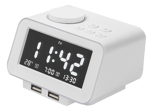 Despertador Digital Carga Usb Dual Despertador Blanco