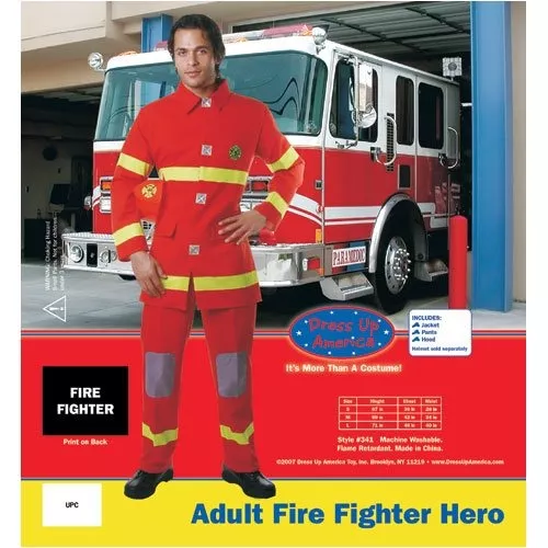 Dress Up America Disfraz de bombero para adultos, disfraz de bombero para  hombre, color rojo