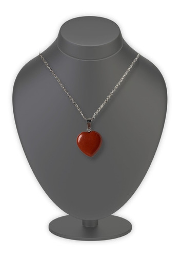 Imagen 3 de 4 de Collar Corazoncito De Jaspe Rojo 100% Natural