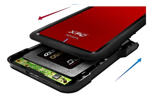 Gabinete Case Disco Duro Adata Xpg Ex500 Sata 2.5 Rojo Rojo (Usado)