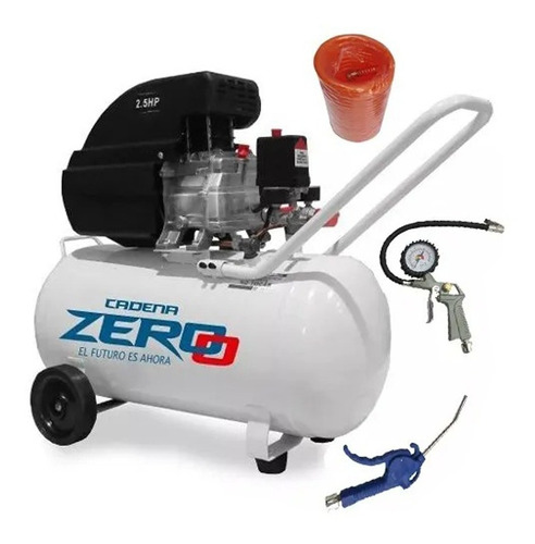 Compresor 50 Litros 2,5 Hp Con Kit Aire Cadena Zero