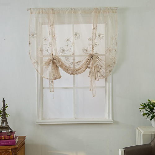 2 Cortina Cortina Cortina Shirred Cortina Flores (117x160cm)