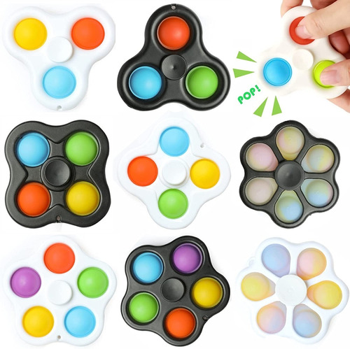 Push Pop It Spinner 2 En 1 Juguete Sensorial Bubble Fidget