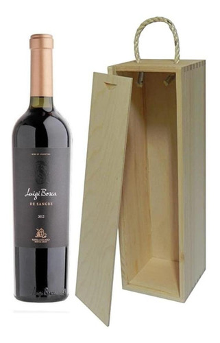 Estuche Madera Vino Luigi Bosca Sangre Malbec Doc X 750cc