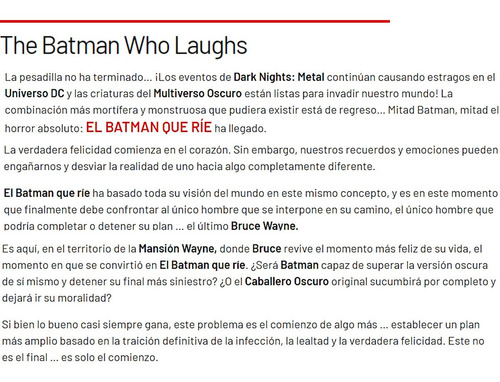 Dc Comics The Batman Who Laughs Completa 1 2 3 4 5 6 Joker (Usado)