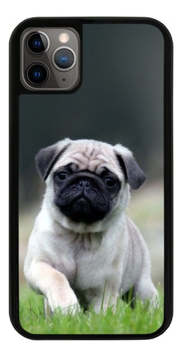 Funda Uso Rudo Tpu Para iPhone Pug Perro Pasto Bonito Real