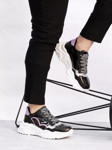 Zapatillas Urbanas Mujer Alta Sneakers Moda Combinada Analia