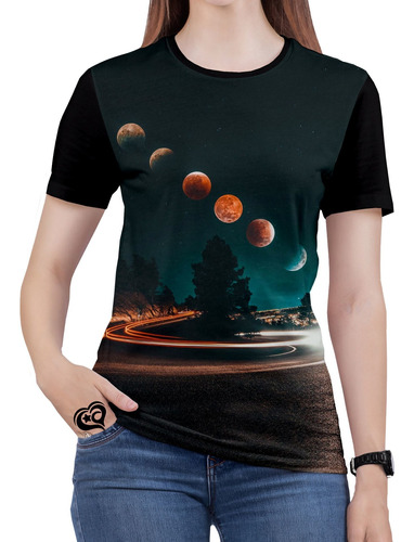 Camiseta De Planeta Feminina Galaxia Blusa Rua