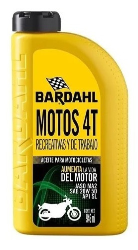 Aceite Multigrado P Motos 4 Tiempos 20w-50 Sn 946 Ml Bardahl