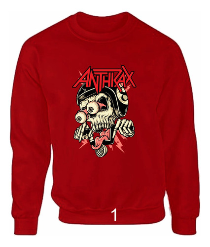 Sudadera Lisa Para Caballero Anthrax Logo 