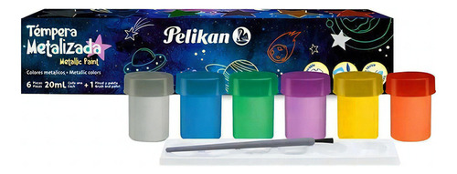Temperas Metalizadas Pelikan X 6 Colores +pincel + Paleta 