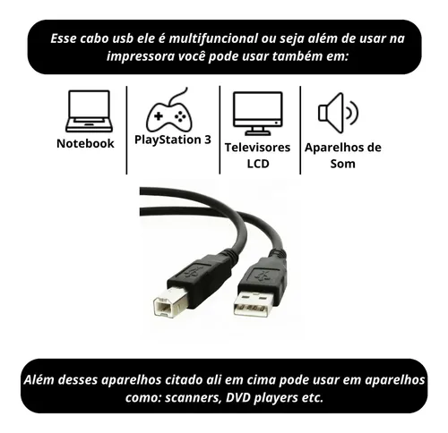 Imagen 2 del producto Cable Usb Para Impresora Con Filtro Ruido Negro 5 Metros Negro