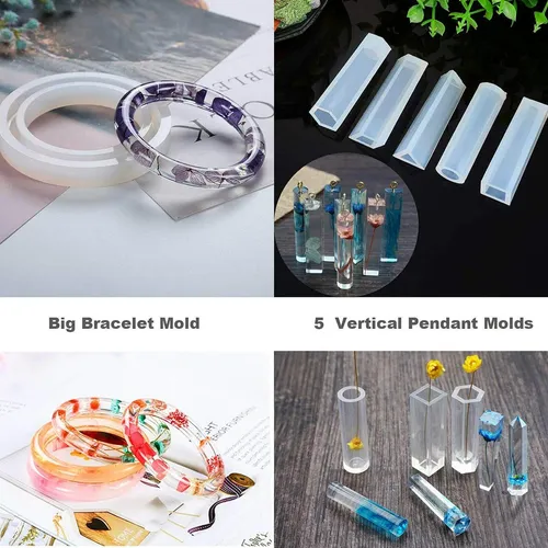 229pcs Diy Joyería Resina Casting Moldes Silicona Epox...