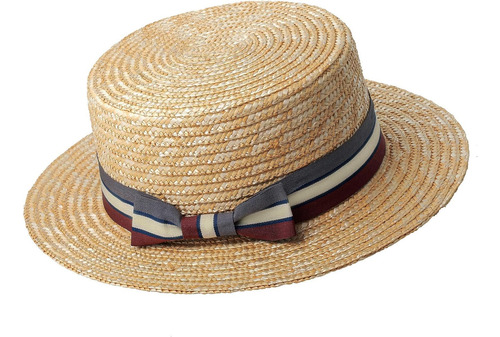 Sombrero De Barco Con Ala Para Hombre De Paja