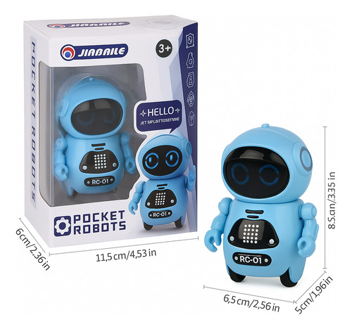Mini Robot Musical Con Focos Led De Tamaño Miniatura