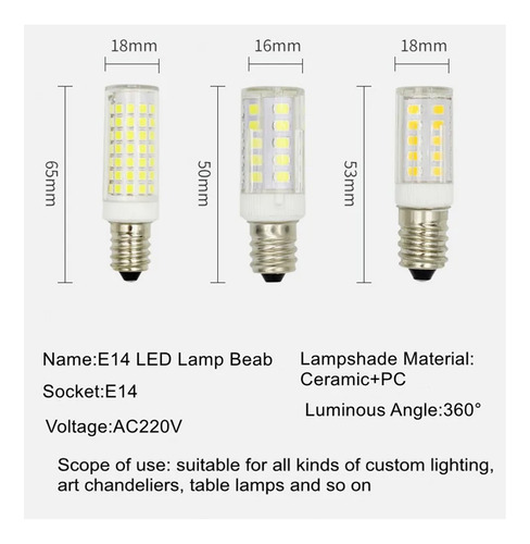 Mini Lámpara Led E14, Bombilla Led De Maíz De 5w, Smd2835,