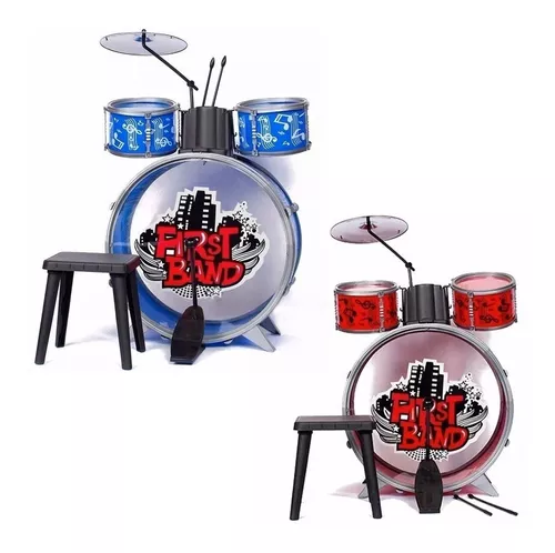 Batería musical infantil 5 tambores y taburete