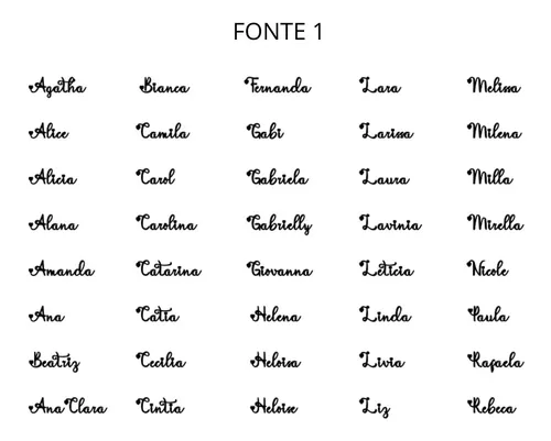 Combo De Nomes Femininos E Masculinos Transparência Resina