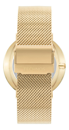 Relógio Technos Masculino Slim Dourado - 2025ltz/1c Bisel Branco