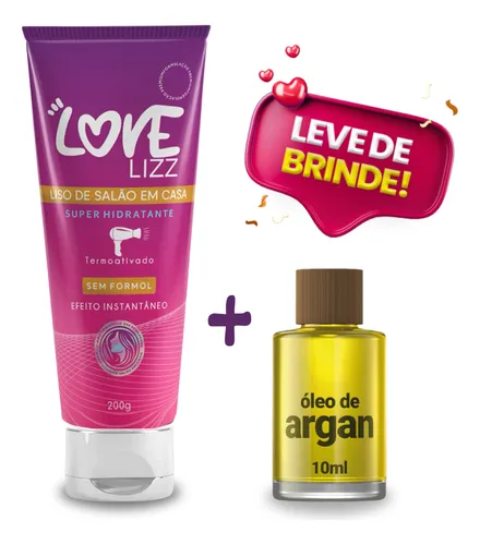 comprar Love Lizz Progressiva De Chuveiro Sem Formol + Óleo De Argan