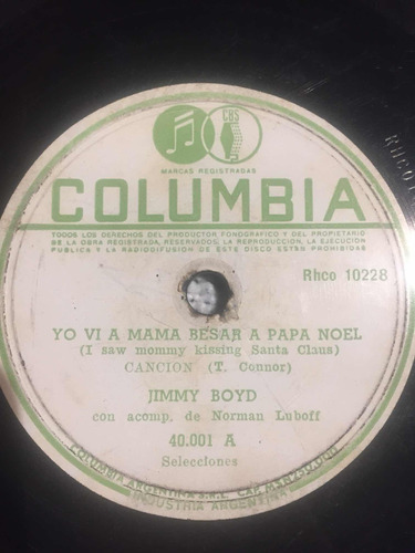 Disco De Pasta 78 Columbia 40001 Jimmy Boyd Frankie Laine