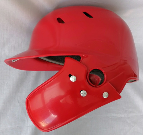 Casco Bateador Derecho Rojo Ch Con Protector Para Cara