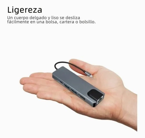 Tipo C Hub 5 En 1 Adaptador Usb C A Hdmi Con Ethernet