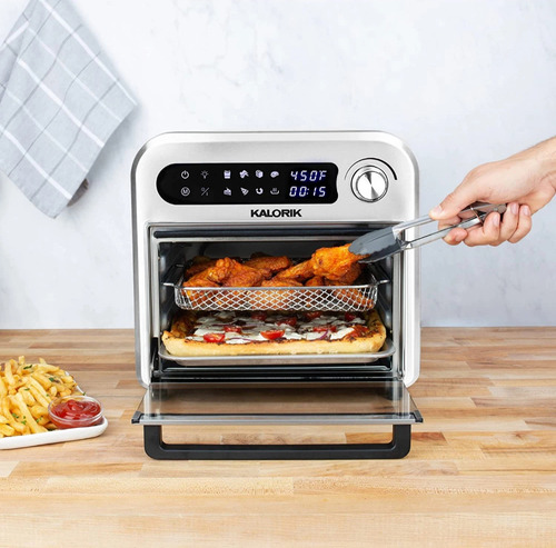 Freidora De Aire Y Horno 5 En 1 Digital Kalorik 12lt 4 Accs. Plateado