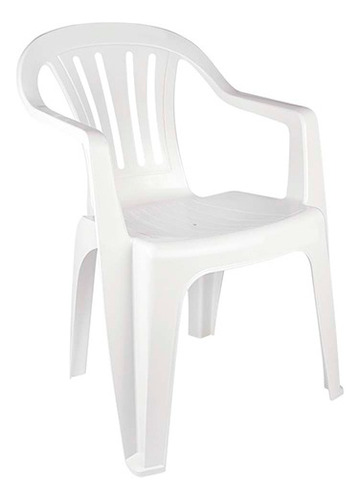 Silla Con Posa Brazos Apilable Blanco Clásica Fuerte Barril