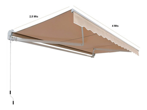 Imagen 2 de 6 de Toldo Con Brazo Retráctil Terrazas 4x2.5 Mts Beige