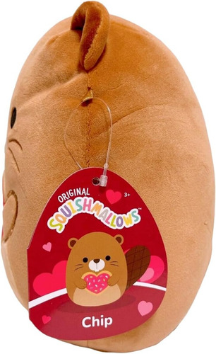 Peluche Squishmallows Chip Castor Corazón 19cm Original