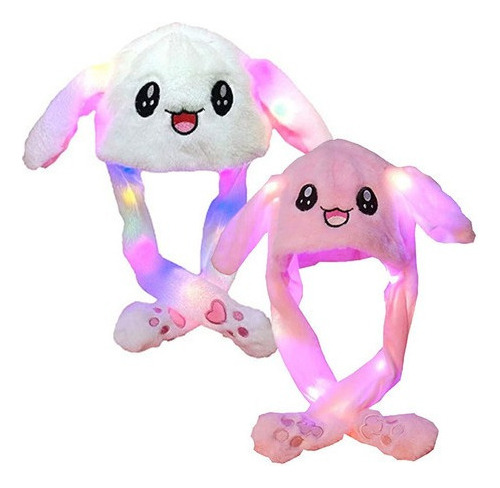 2 Sombreros Kawaii Con Orejas Móviles Con Luz Led Para N [u]