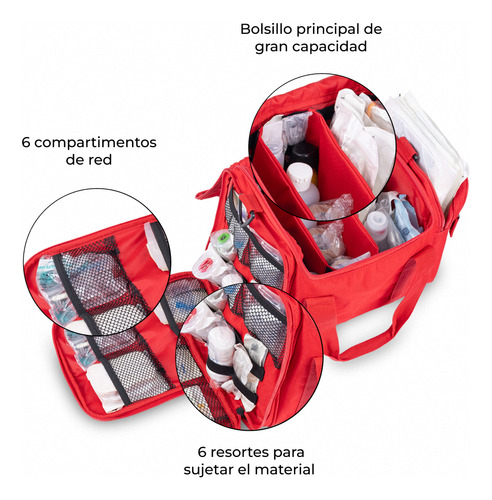 Botiquín Primeros Auxilios De Gran Capacidad Equipado Elite