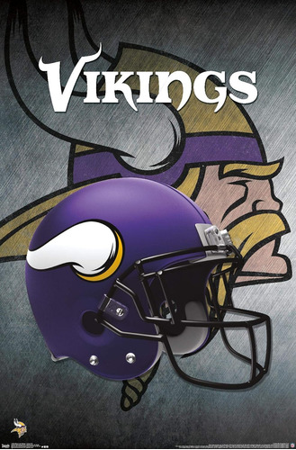 Póster De Pared Del Casco De Minnesota Vikings De Nfl,...