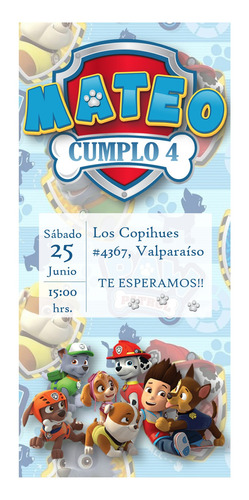 Invitación Digital Pawpatrol 