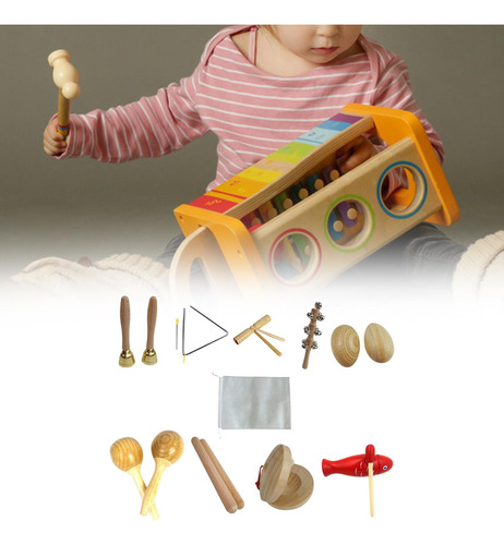 9 Pcs Instrumentos Musicales Para Niños Conjunto De