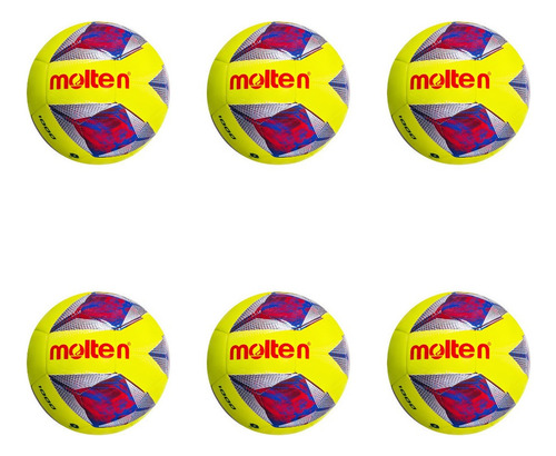 Pack Mayoreo 6 Balon Futbol Molten Vantaggio F5a1000 Color Amarillo