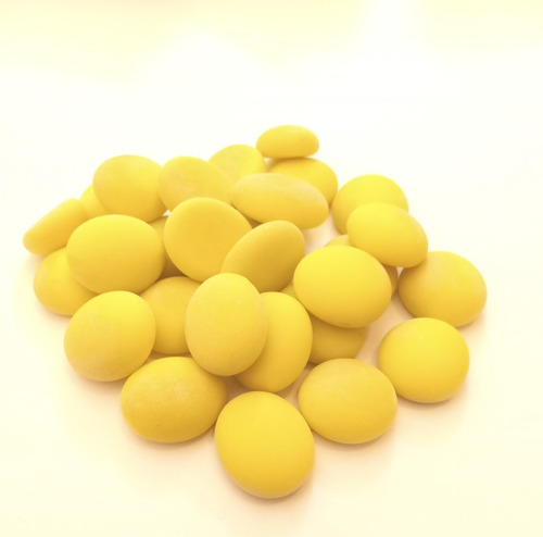 Gemas De Vidrio X50unid Amarillas Satinadas Mate