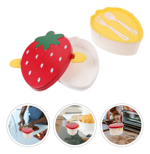 Lonchera Infantil Con Accesorios Con Estampado De Fresas