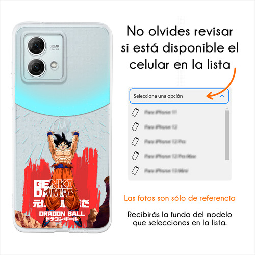 Funda Para Motorola Dragon Ball Z Goku Genkidama Antigolpes