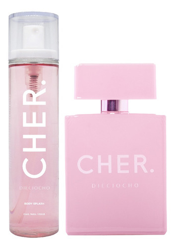 Imagen 1 de 6 de Set Perfume Mujer Cher Dieciocho 100 Ml Edp + Body Splash