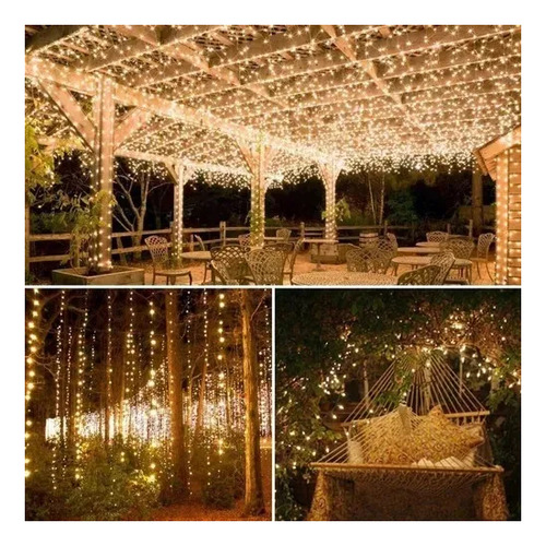 Imagen 10 de 10 de Guirnalda Solar De 600 Luces Led Cálidas Y Cálidas, 60 Metro