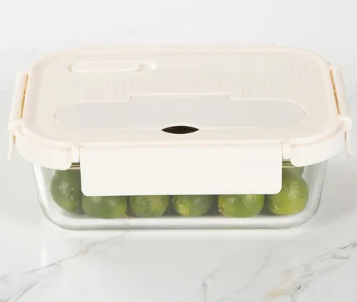 Recipiente Porta Comida De Vidrio Con Cubiertos 1050 Ml